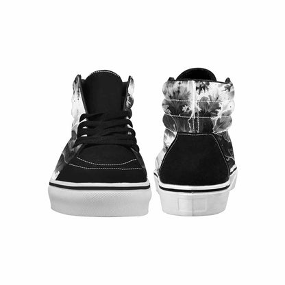 WOMEN'S Tie Dye Acid Wash Black White High Top Canvas Surreal Sneakers