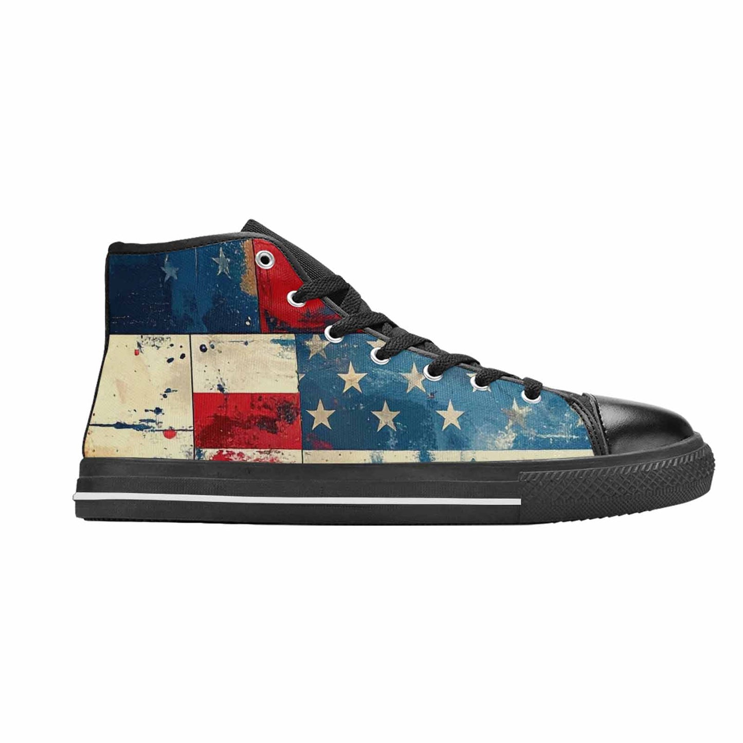 MEN'S American Flag Stars High Top Canvas Cottagecore Custom Sneakers