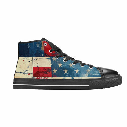 MEN'S American Flag Stars High Top Canvas Cottagecore Custom Sneakers