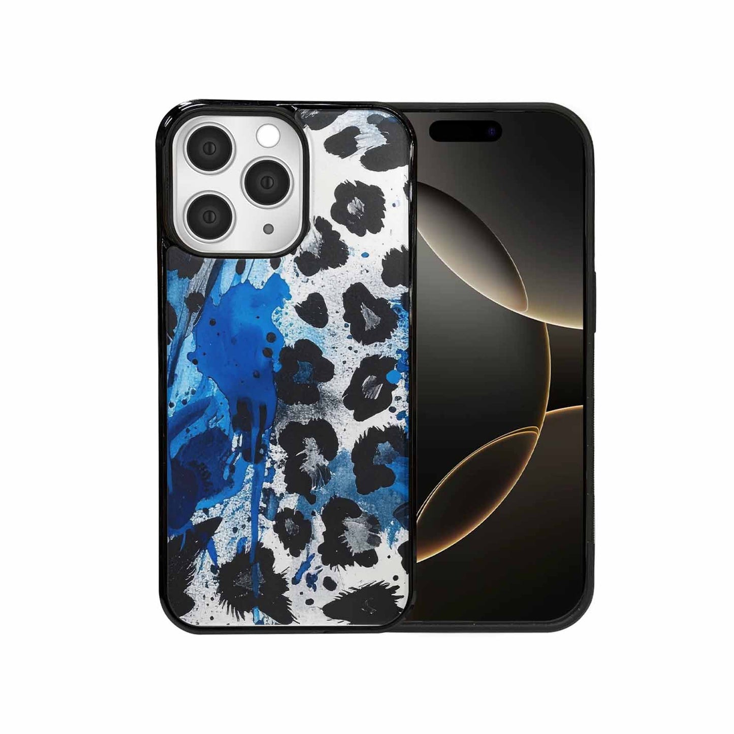 iPhone 15 Pro Max Case — Animal Print Black Blue Ink Animal, Custom Art Phone Cover