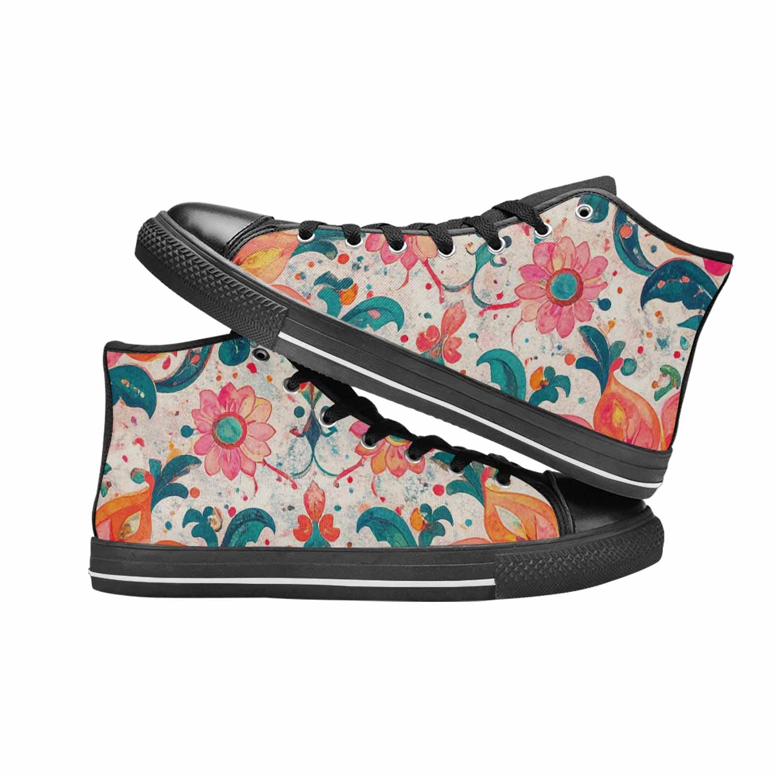 MEN'S Marble Floral High Top Canvas Aesthetic Sneakers