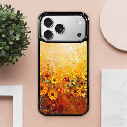 iPhone 17 Pro Max Case — Impressionist Sunflower Brushstroke Pattern Floral, Personalized Phone Case