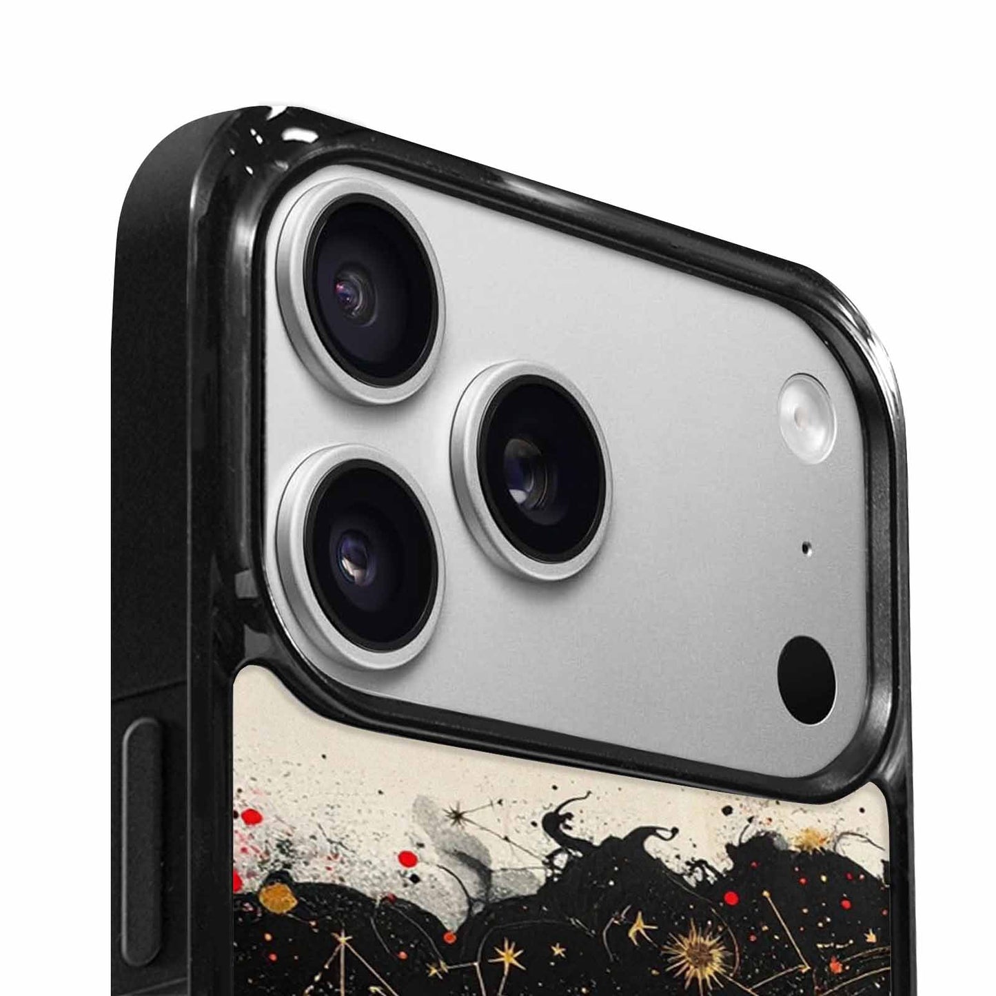 iPhone 17 Pro Case — Black Red Ink Zodiac Constellation Original, Unique Phone Case Design