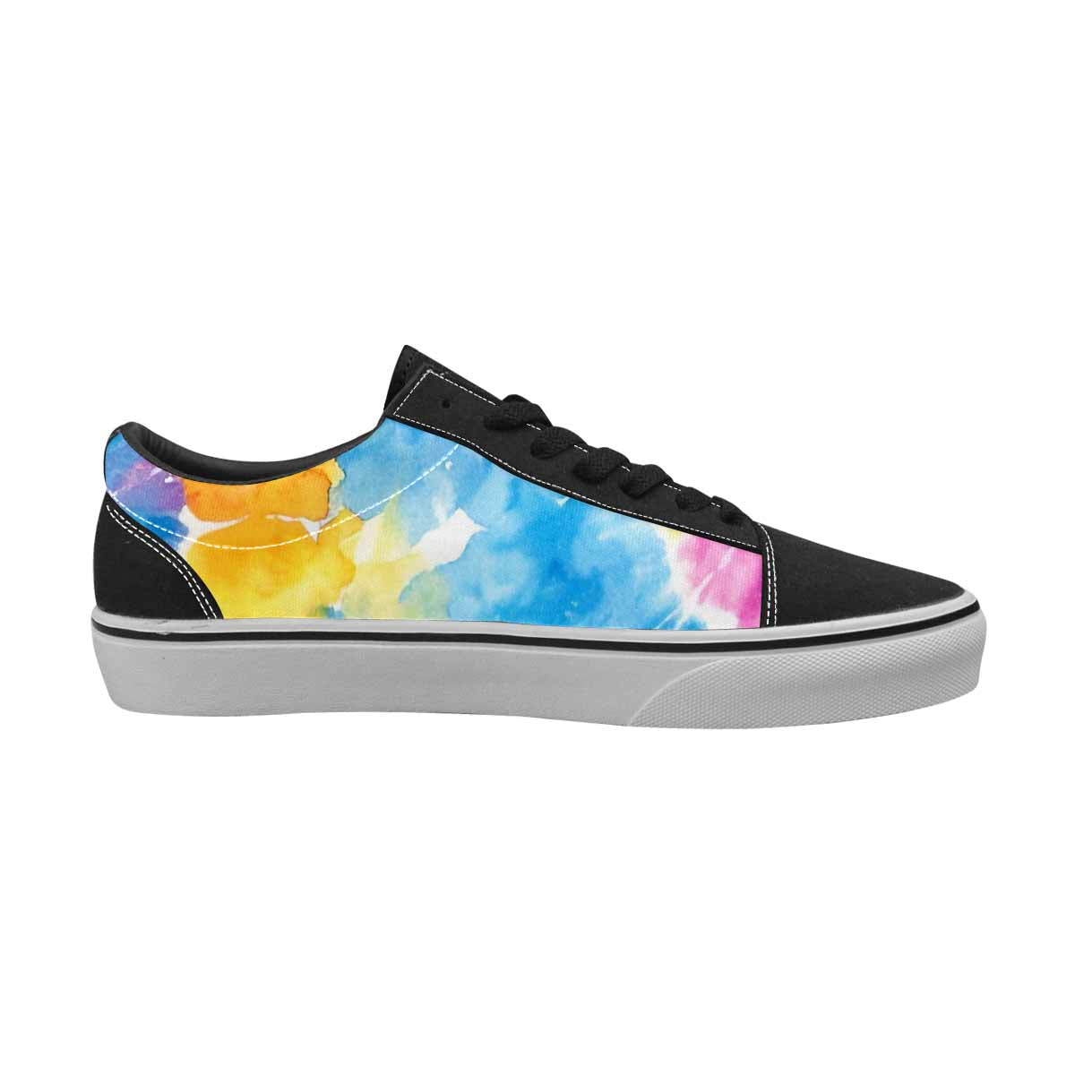 MEN'S Tie Dye Swirl Canvas Lace-Up Aesthetic Custom Shoes