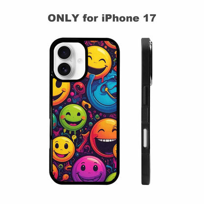 iPhone 17 Case — Small Yellow Smiley Face Original Art, Custom Print Case Cover