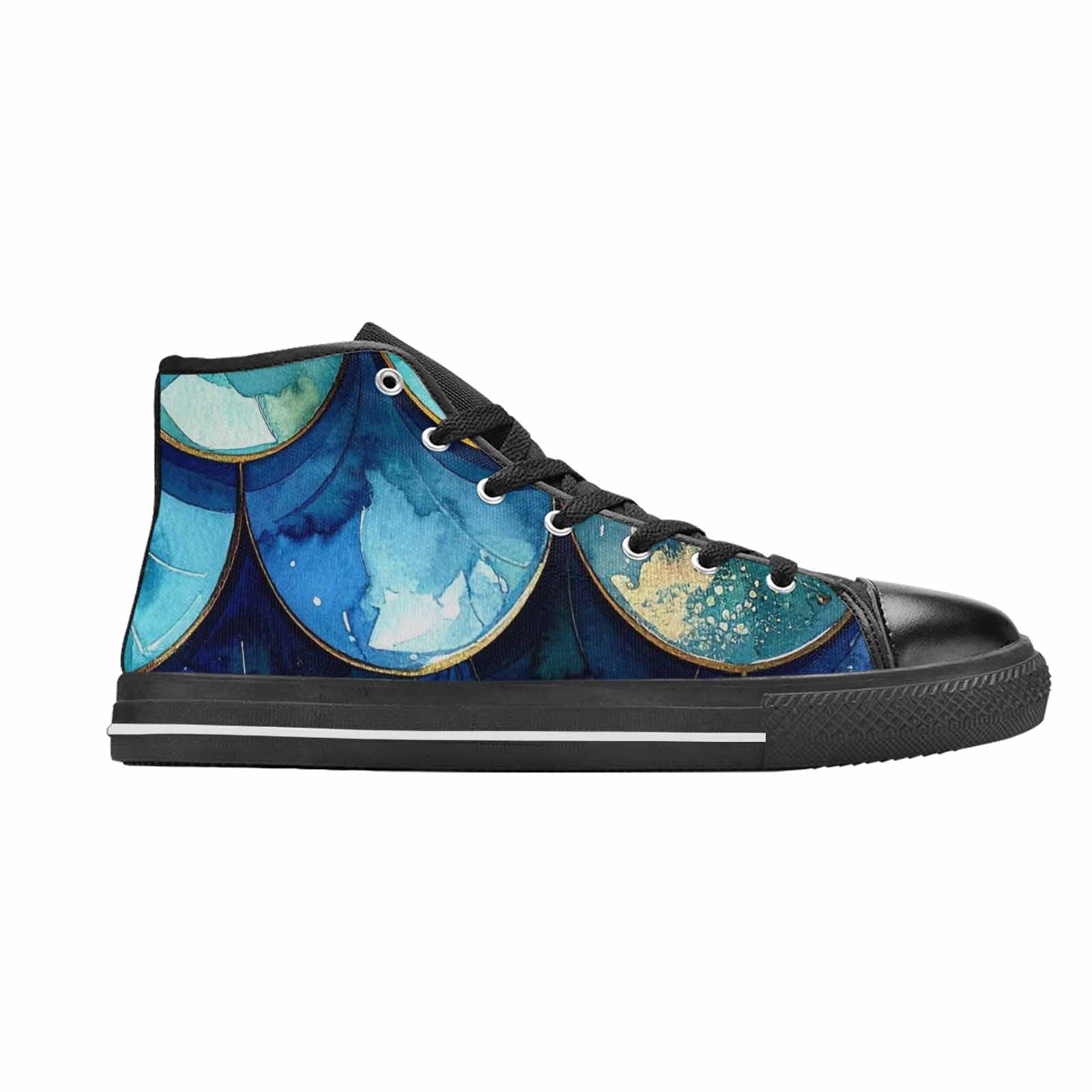 WOMEN'S Mermaid Scale High Top Canvas Dreamcore Custom Shoes