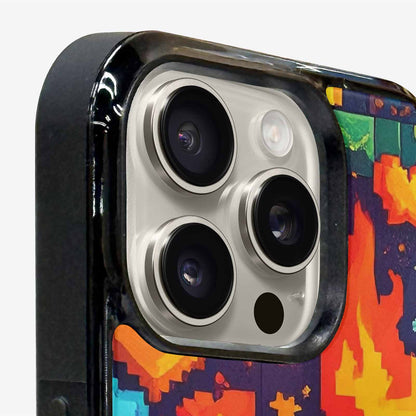 iPhone 16 Pro Max Case — Pixel Art 8 Bit Burst Pattern, Custom Phone Case