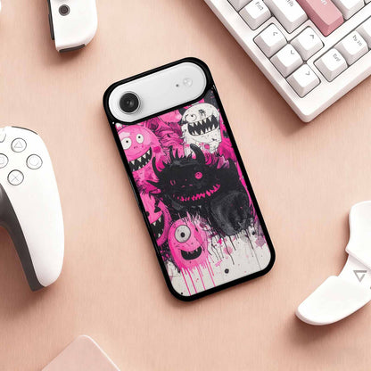 iPhone 17 Air Case — Black Pink Ink Monsters General Cartoon, Custom Designed Case Cover