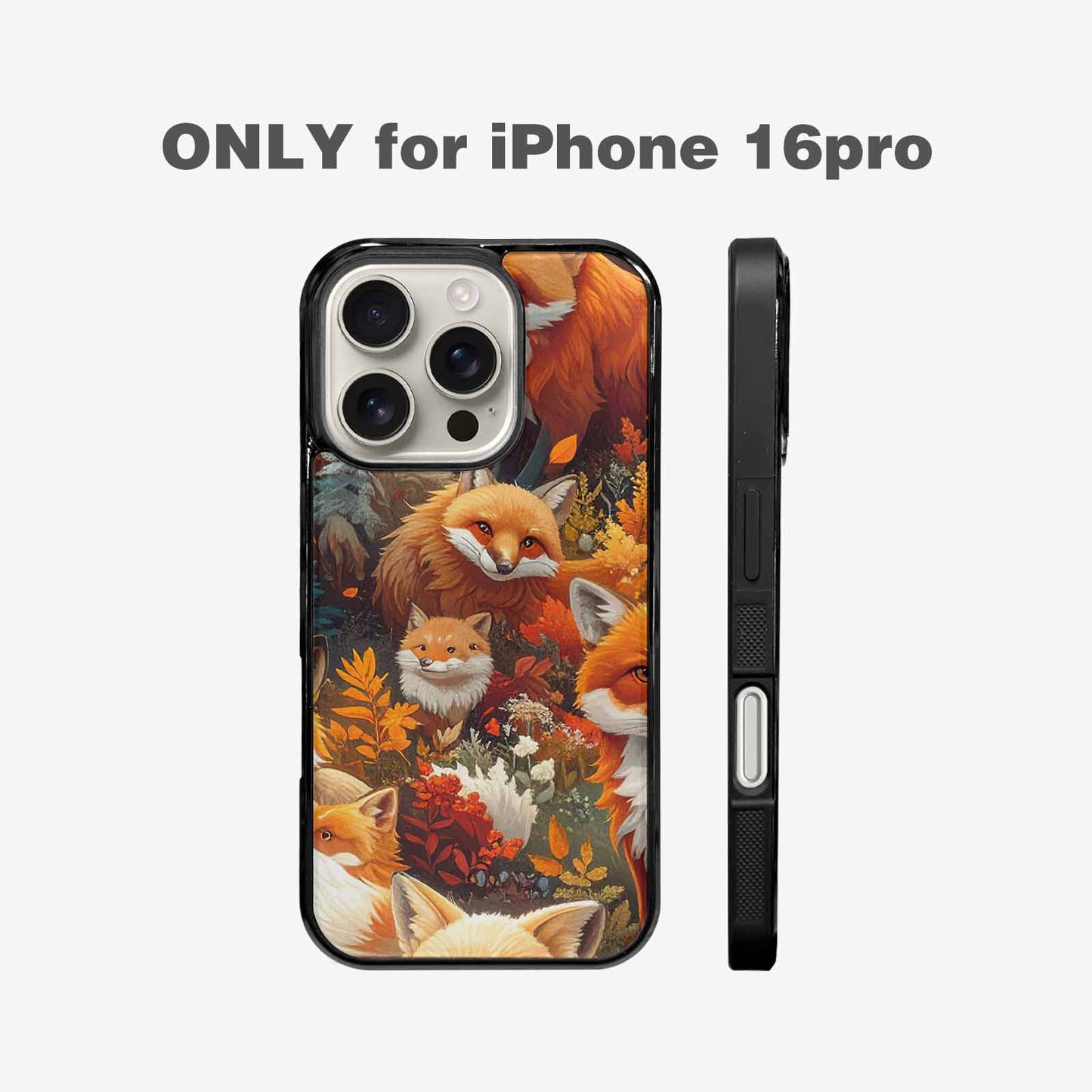 iPhone 16 Pro Case — Fox Forest Fox Forest Pattern Hundreds, Custom Print Case Cover