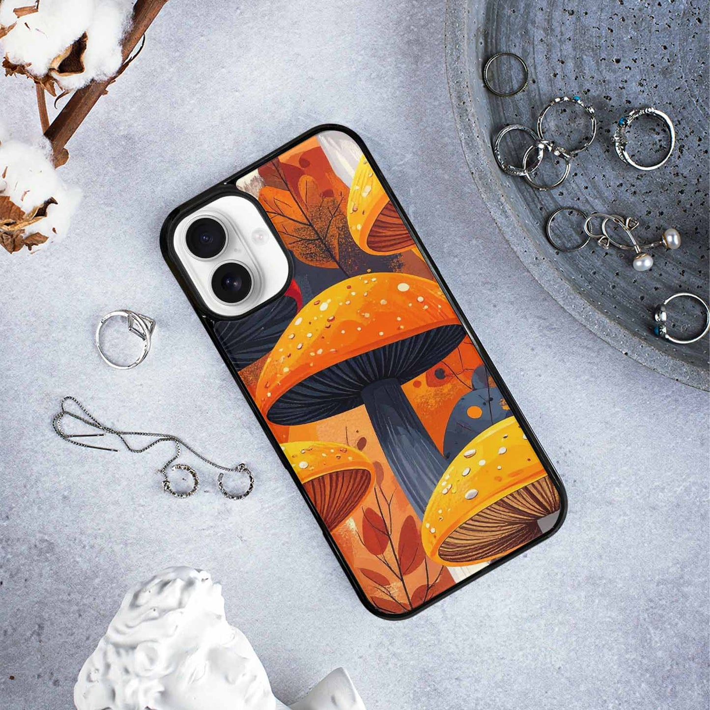 iPhone 16 Plus Case — Bold Autumn Mushroom Bold Autumn Mushroom, Custom Phone Case