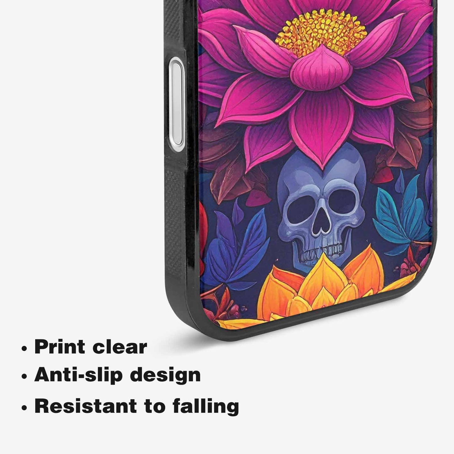 iPhone 16 Case — Lotus Skulls, Unique Phone Case Design