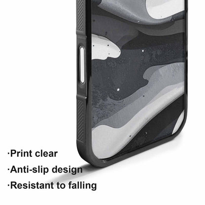 iPhone 17 Case — Grey Camo Print Camo, Custom Art Phone Cover