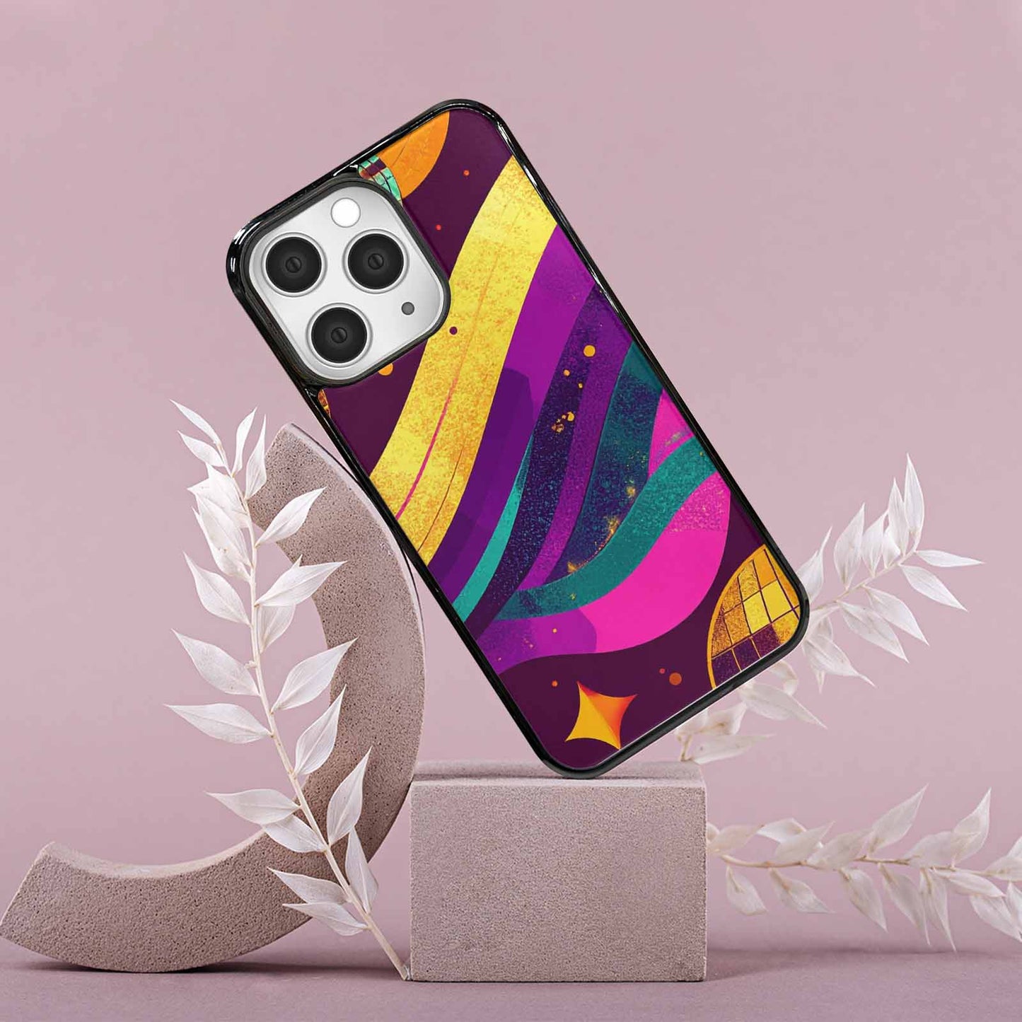 iPhone 15 Pro Max Case — 1970s Disco Art Pattern, Customized Protective Case