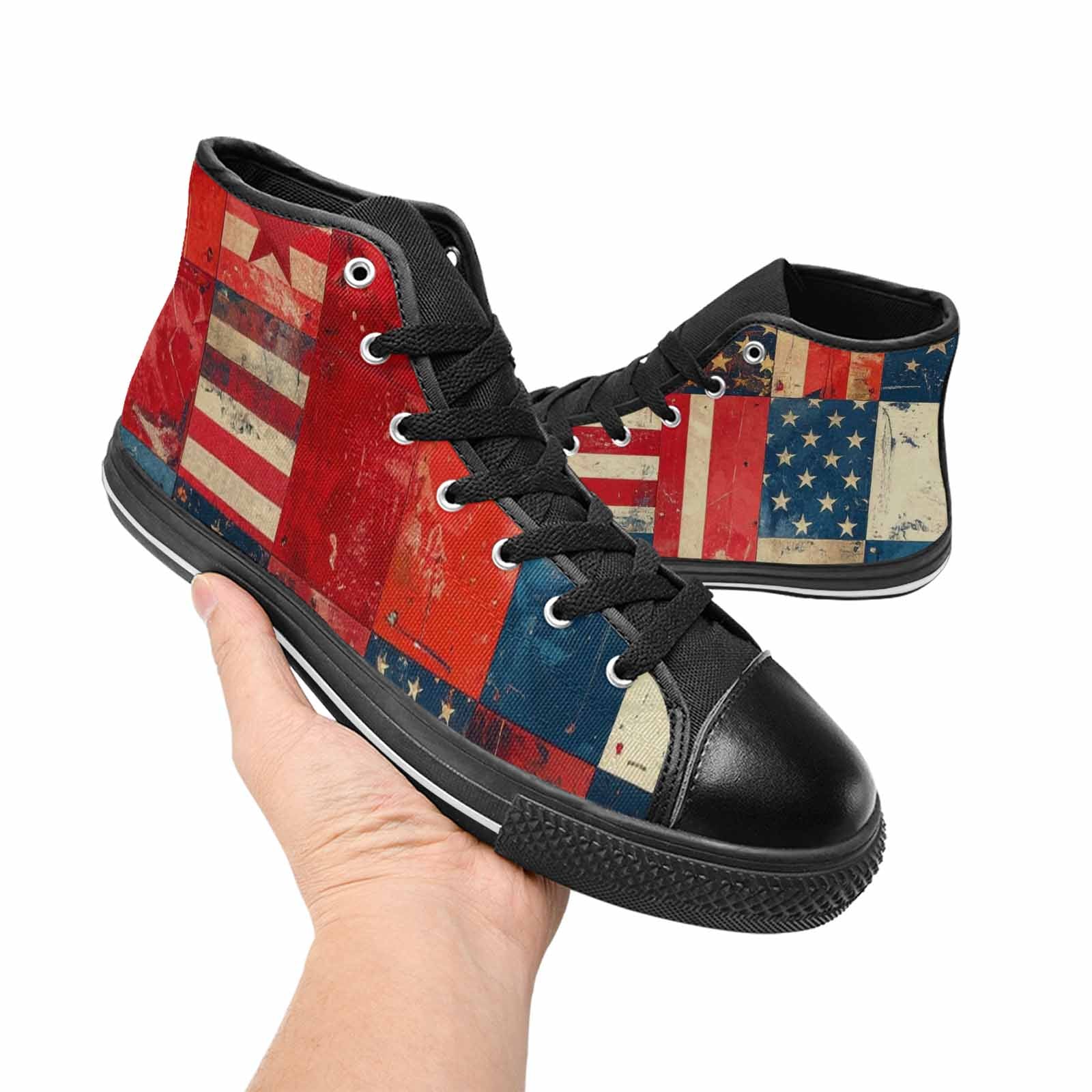 MEN'S American Flag Stars High Top Canvas Aesthetic Custom Shoes