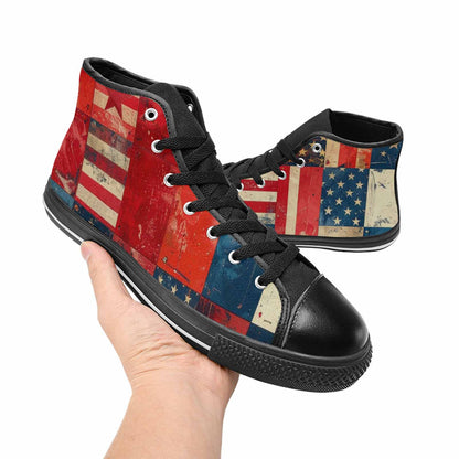 MEN'S American Flag Stars High Top Canvas Aesthetic Custom Shoes