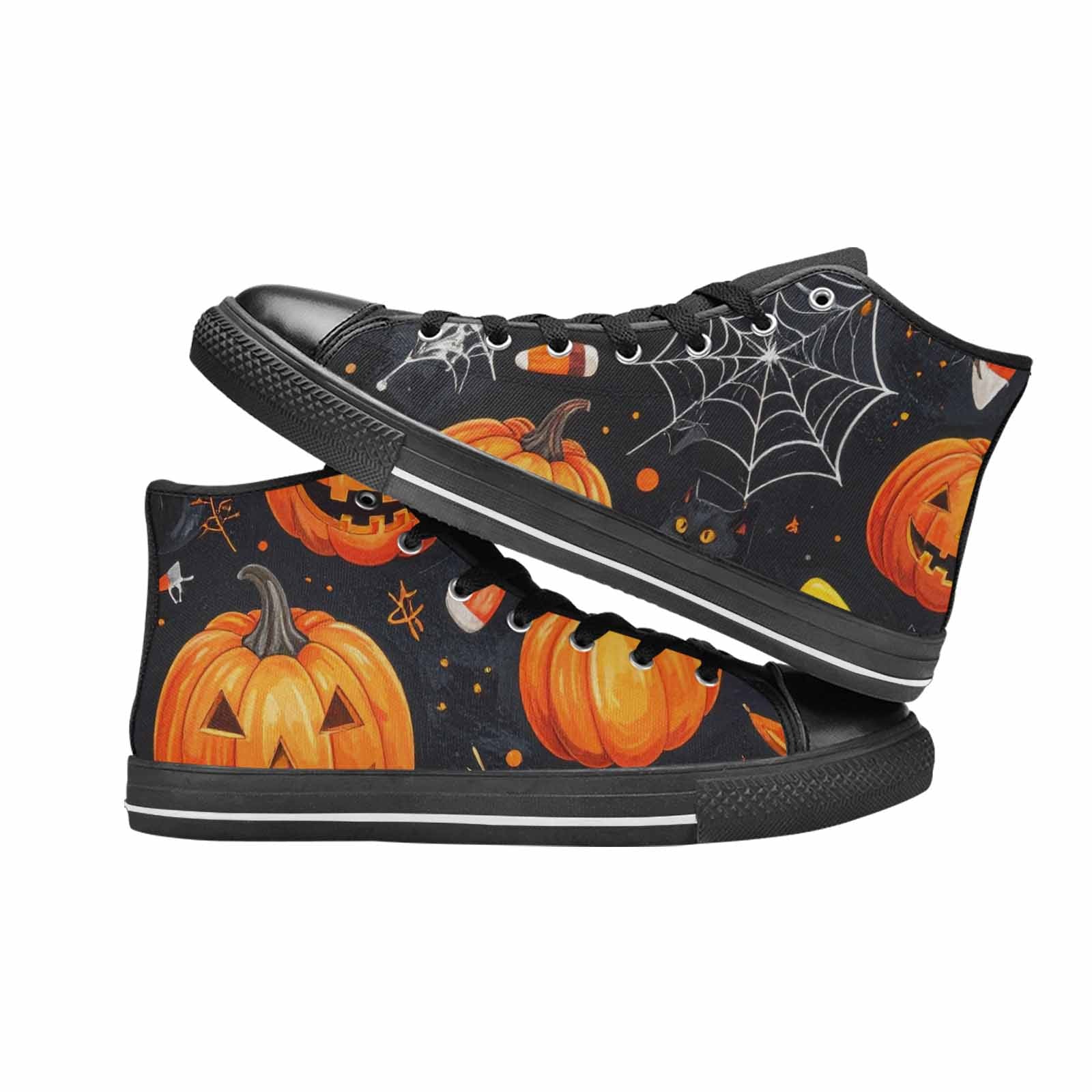 WOMEN'S Halloween High Top Canvas Surreal Sneakers