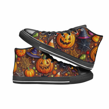 MEN'S Halloween High Top Canvas Wallpaper Art Sneakers