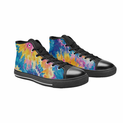 MEN'S Tie Dye Swirl High Top Canvas Cottagecore Custom Shoes