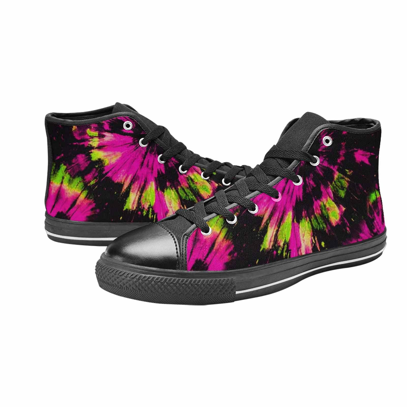 MEN'S Acid Wash Tie Dye Neon High Top Canvas Dreamcore Custom Sneakers