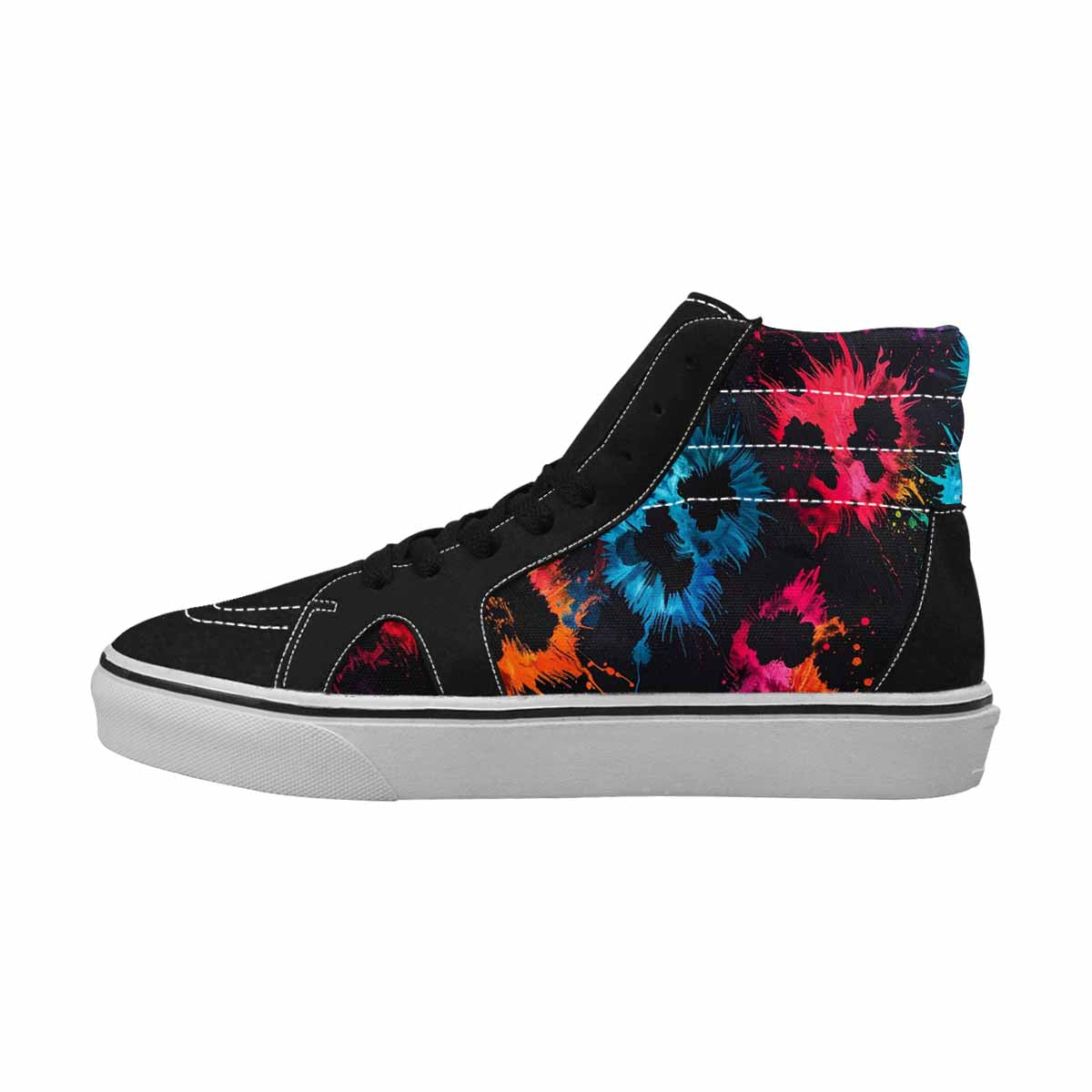 WOMEN'S Dark Animal Print High Top Canvas Surreal Sneakers