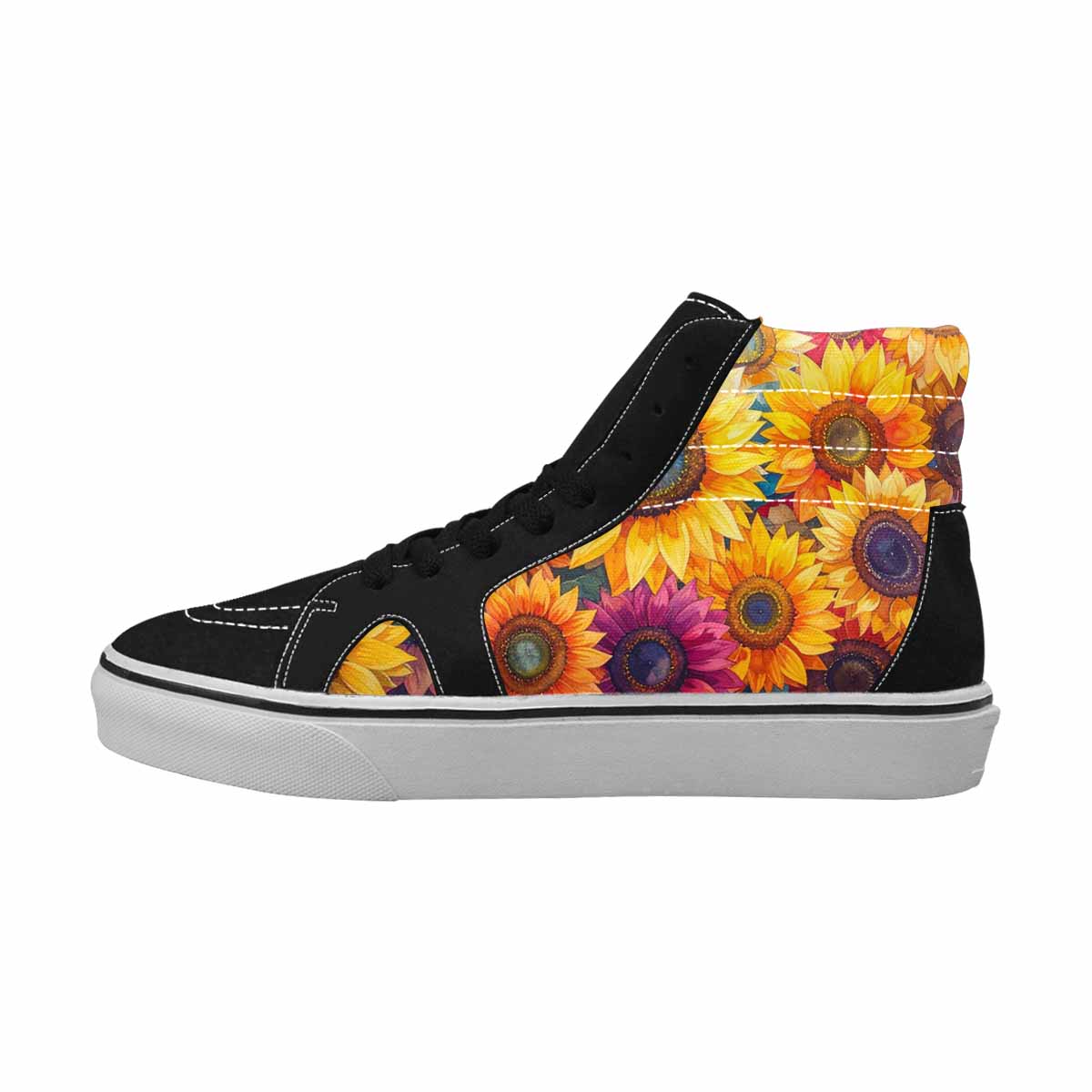 MEN'S Sunflower Burst High Top Canvas Kaleidoscope Sneakers