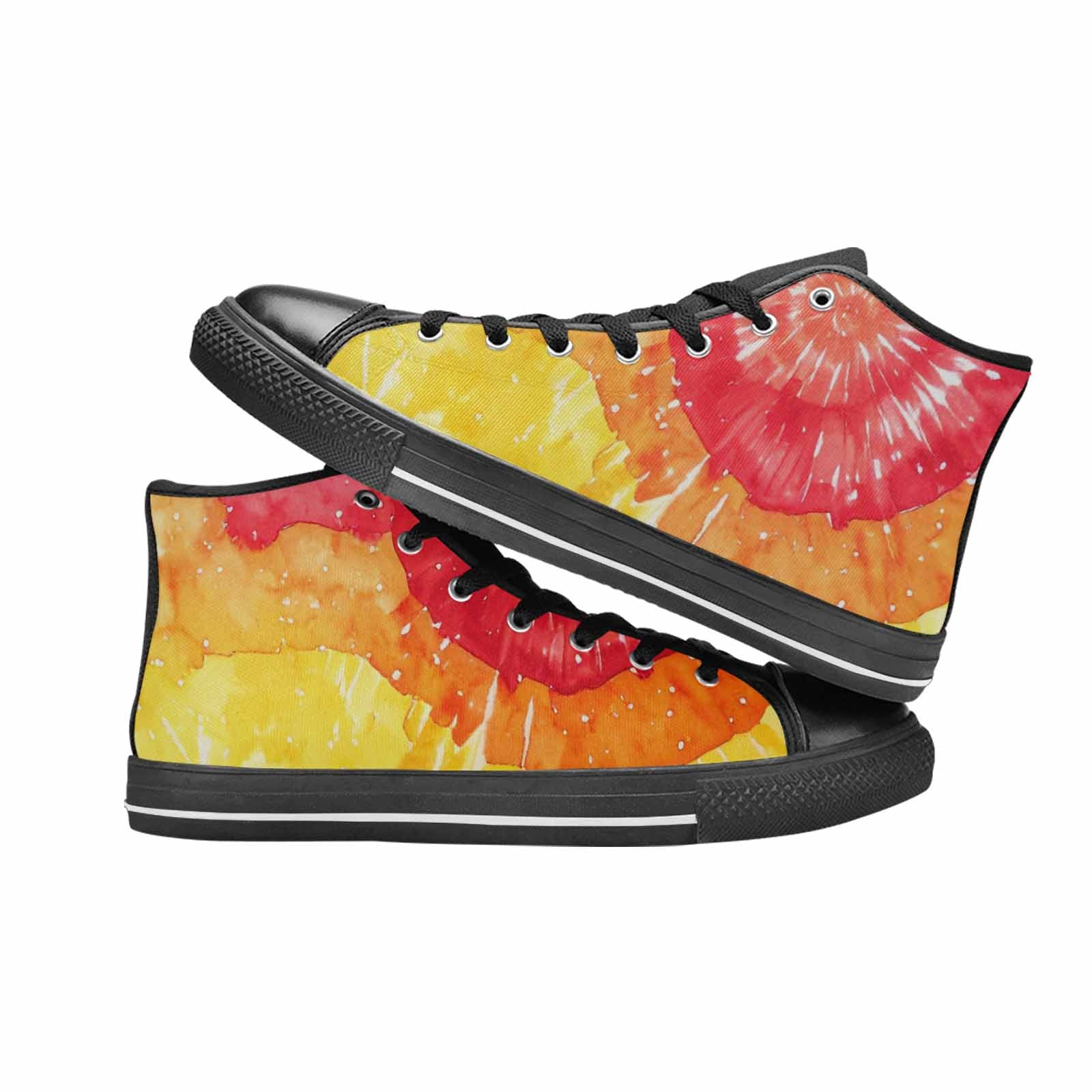 WOMEN'S Tie Dye - High Top Canvas Neon Fantasy Custom Shoes