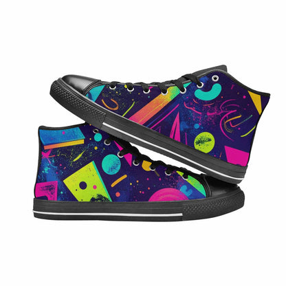 MEN'S Memphis Squiggles Triangles Dots High Top Canvas Grunge Shoes