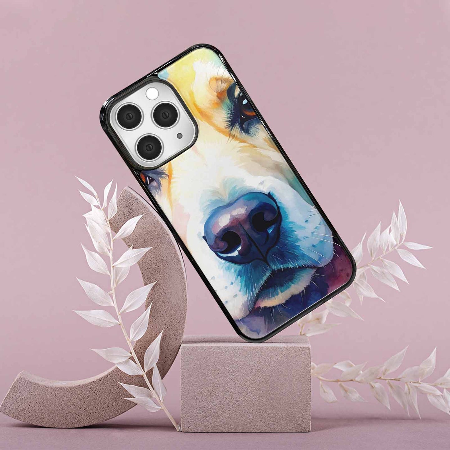 iPhone 15 Pro Max Case — Golden Retriever Watercolor Art Pattern, Custom Art Phone Cover