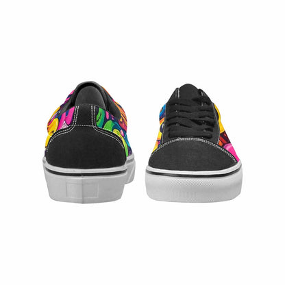 WOMEN'S Yellow Smiley Face Canvas Lace-Up Dark Academia Custom Shoes
