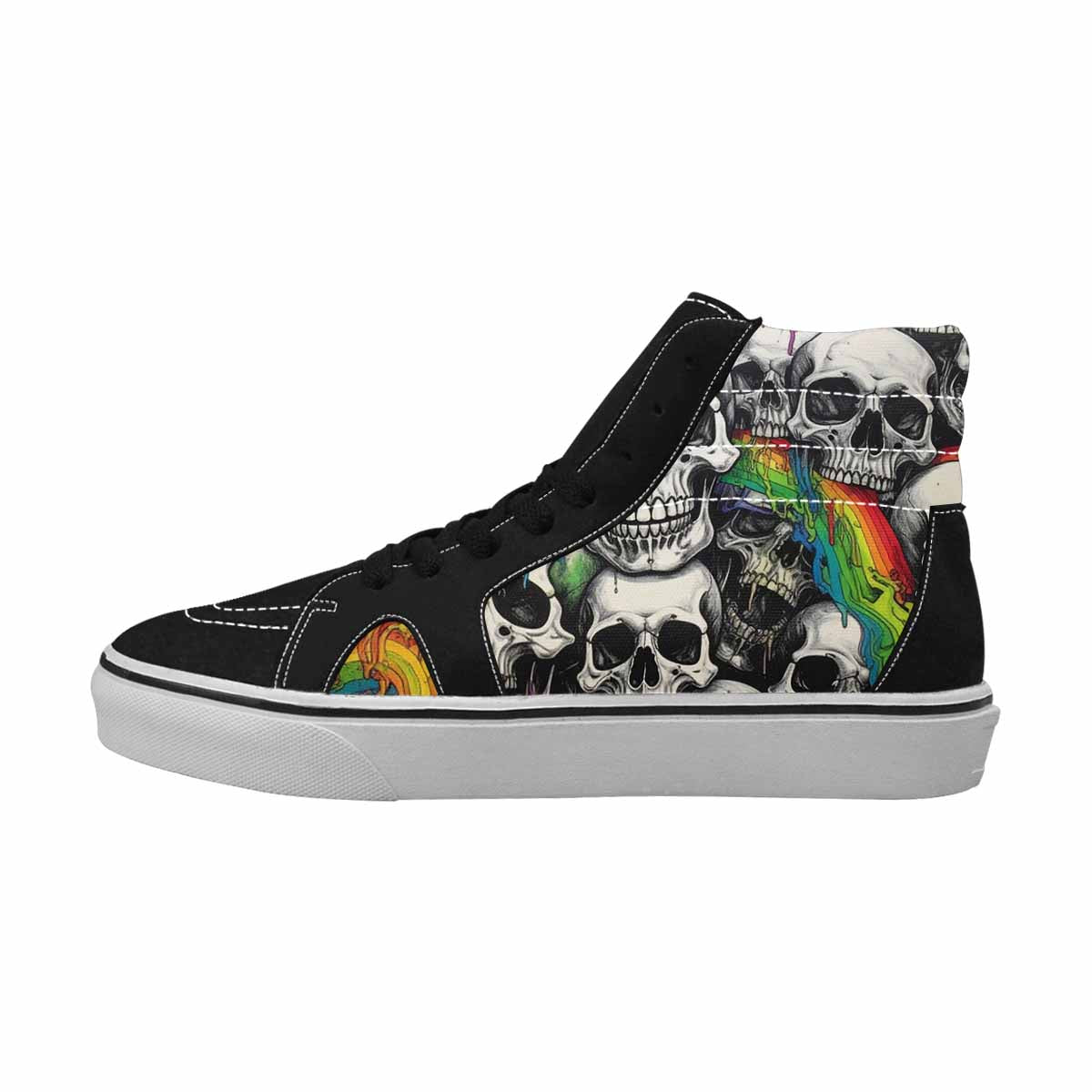 MEN'S Rainbow From Skull S High Top Canvas Grunge Shoes