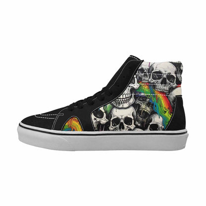 MEN'S Rainbow From Skull S High Top Canvas Grunge Shoes