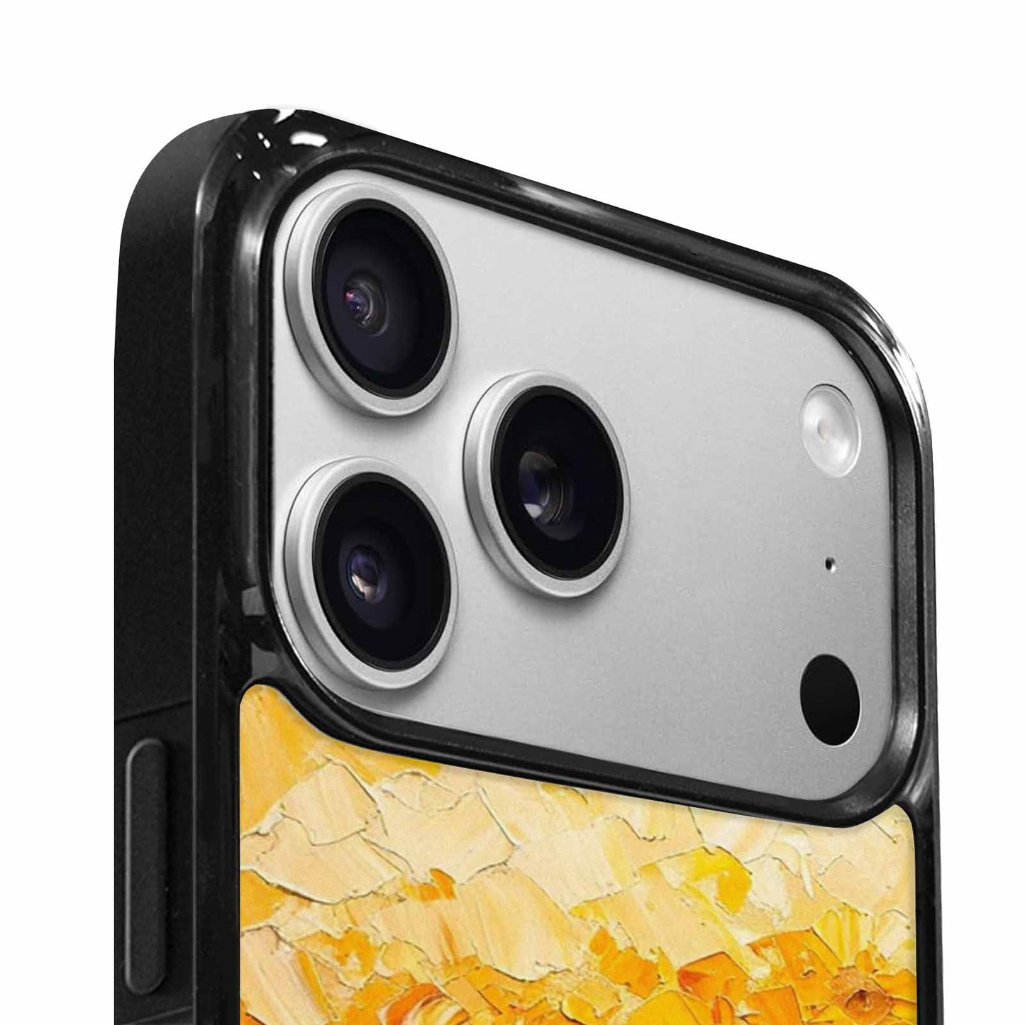 iPhone 17 Pro Case — Impressionist Sunflower Brushstroke Pattern Hundreds Floral, Custom Print Case Cover