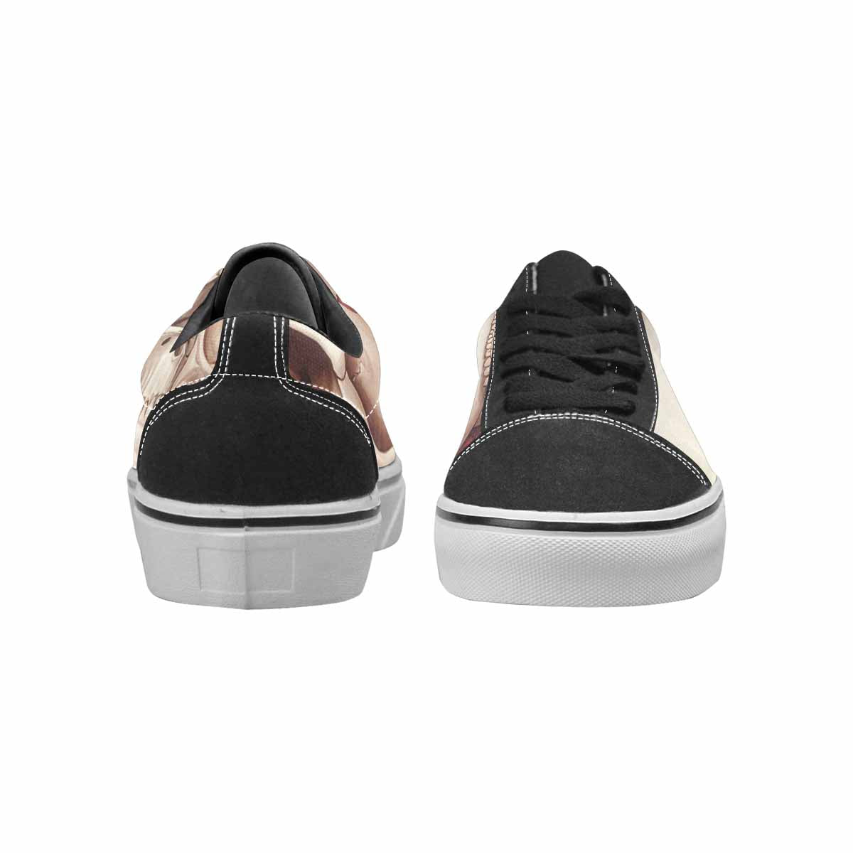 WOMEN'S Skulls Roses Soft Airbrush Canvas Lace-Up Cottagecore Shoes