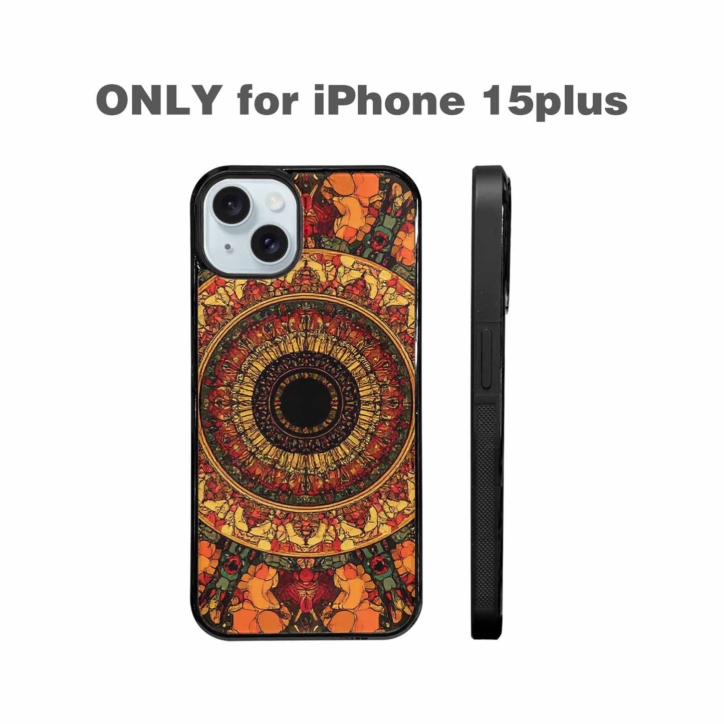 iPhone 15 Plus Case — Mandala Lions Art Seamless Pattern Vibrant, Unique Phone Case Design