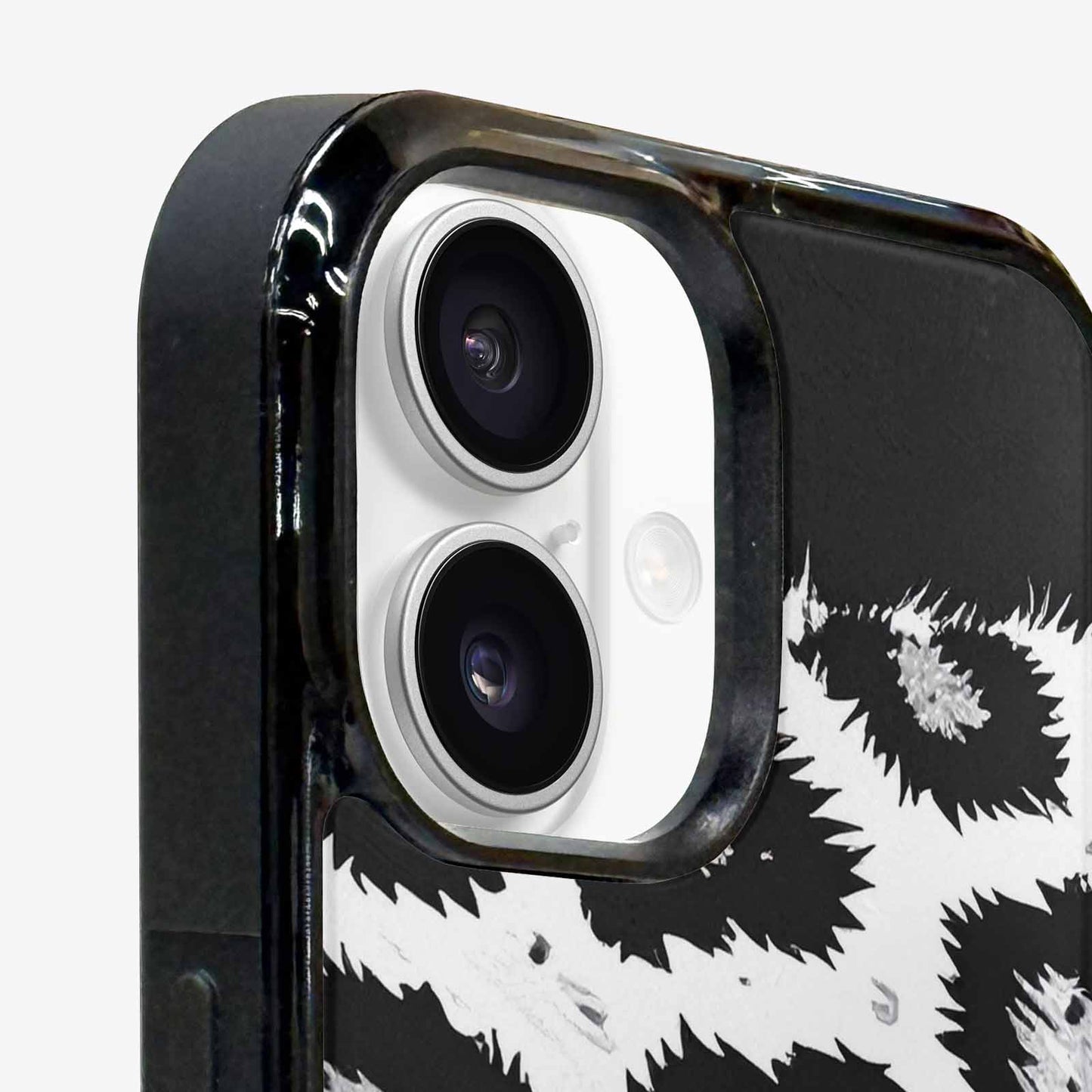 iPhone 16 Plus Case — Leopard Print Black And White Style, Custom Phone Case