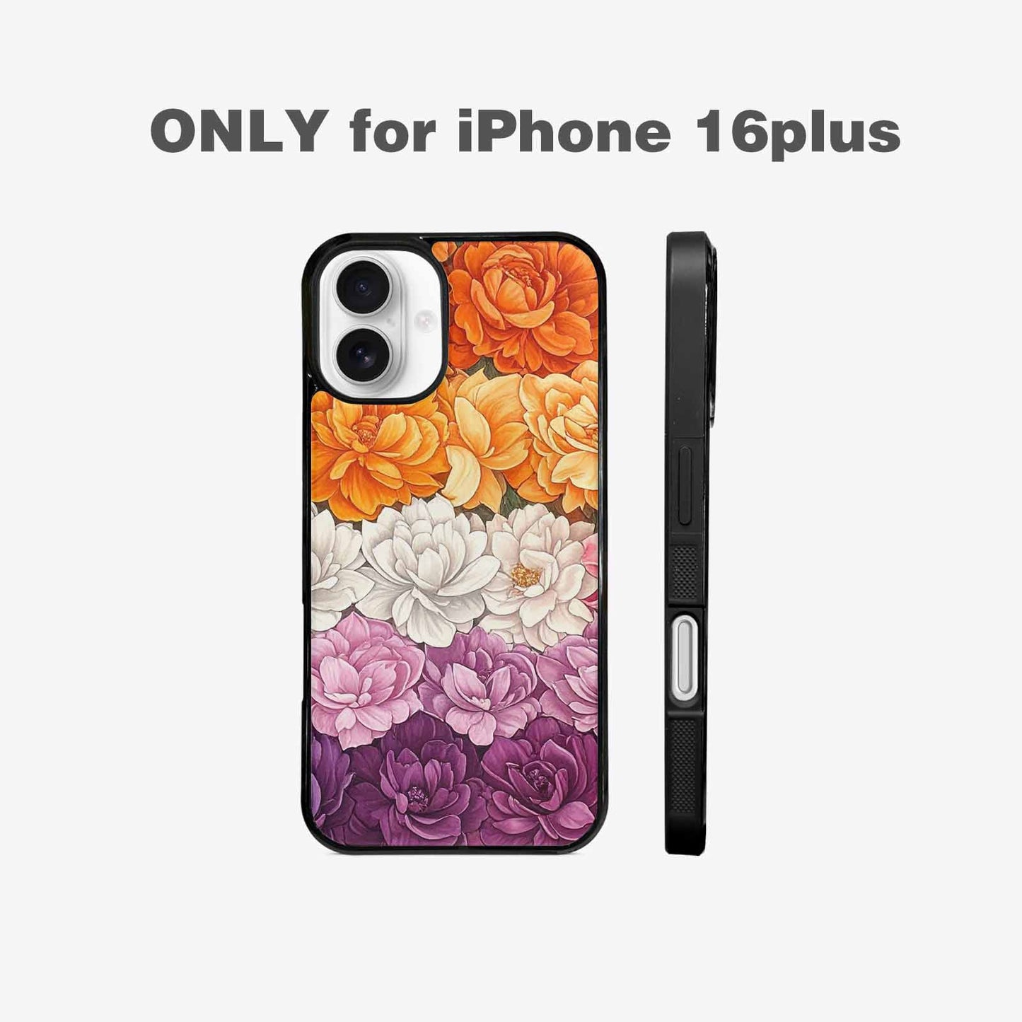 iPhone 16 Plus Case — Lesbian Flag Color Theme Small Rainbow, Custom Printed Phone Case