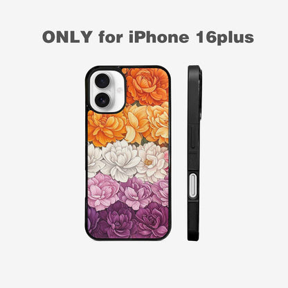 iPhone 16 Plus Case — Lesbian Flag Color Theme Small Rainbow, Custom Printed Phone Case