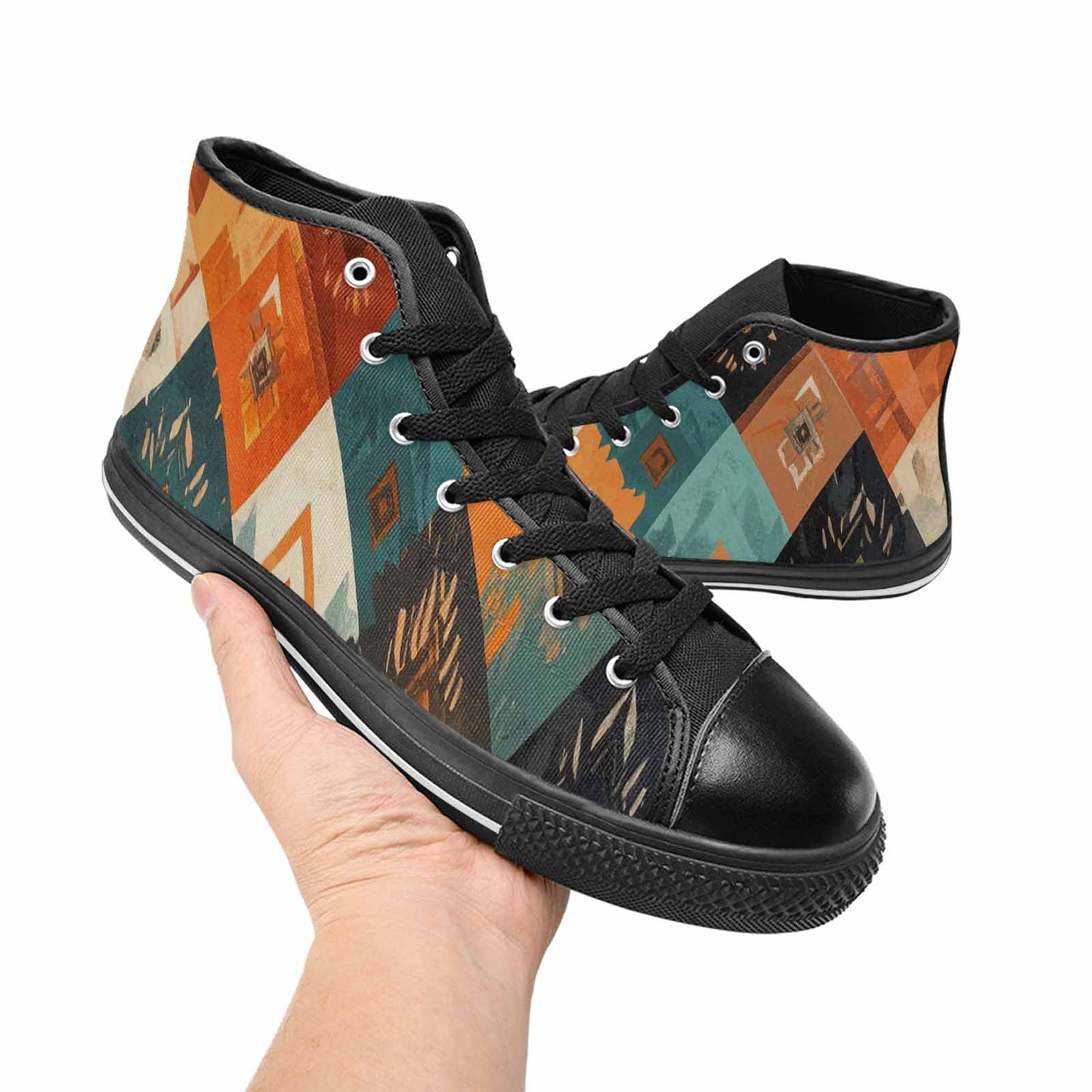MEN'S Southwestern Geometric Diamond High Top Canvas Aesthetic Shoes