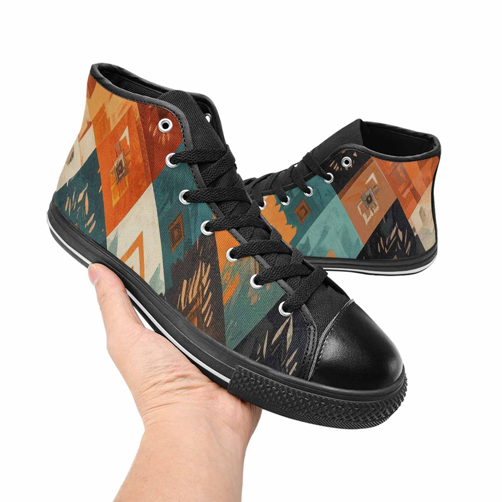 MEN'S Southwestern Geometric Diamond High Top Canvas Aesthetic Shoes