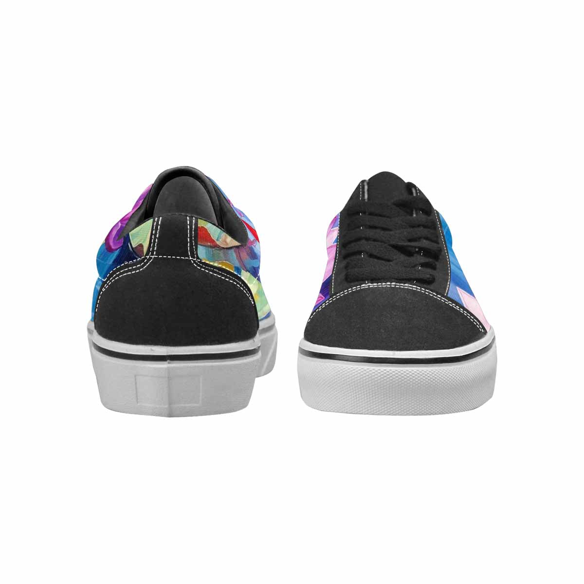 WOMEN'S Monet-Style Impressionist Water Canvas Lace-Up Vivid Sneakers