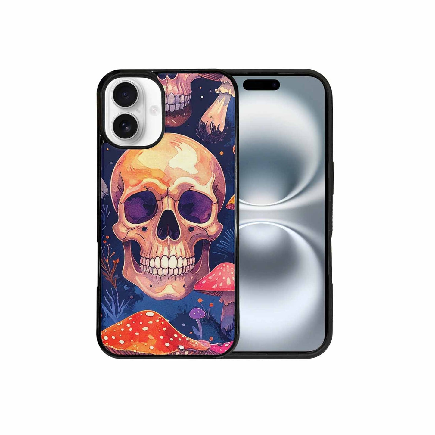 iPhone 16 Plus Case — Mushroom Skulls Custom, Custom Printed Phone Case