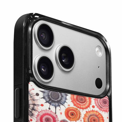 iPhone 17 Pro Case — Tie Dye Swirls Black Red Tie, Custom Designed Case Cover