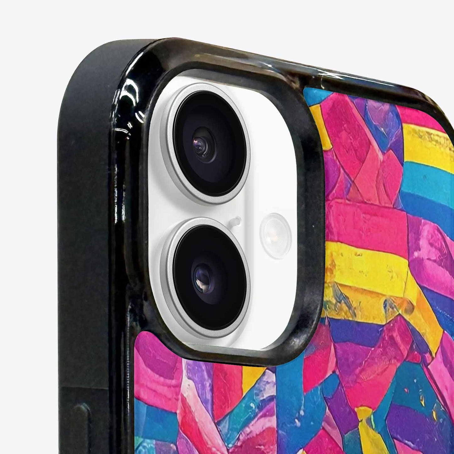 iPhone 16 Case — Pansexual Flag Color Theme Small Rainbow, Custom Designed Case Cover