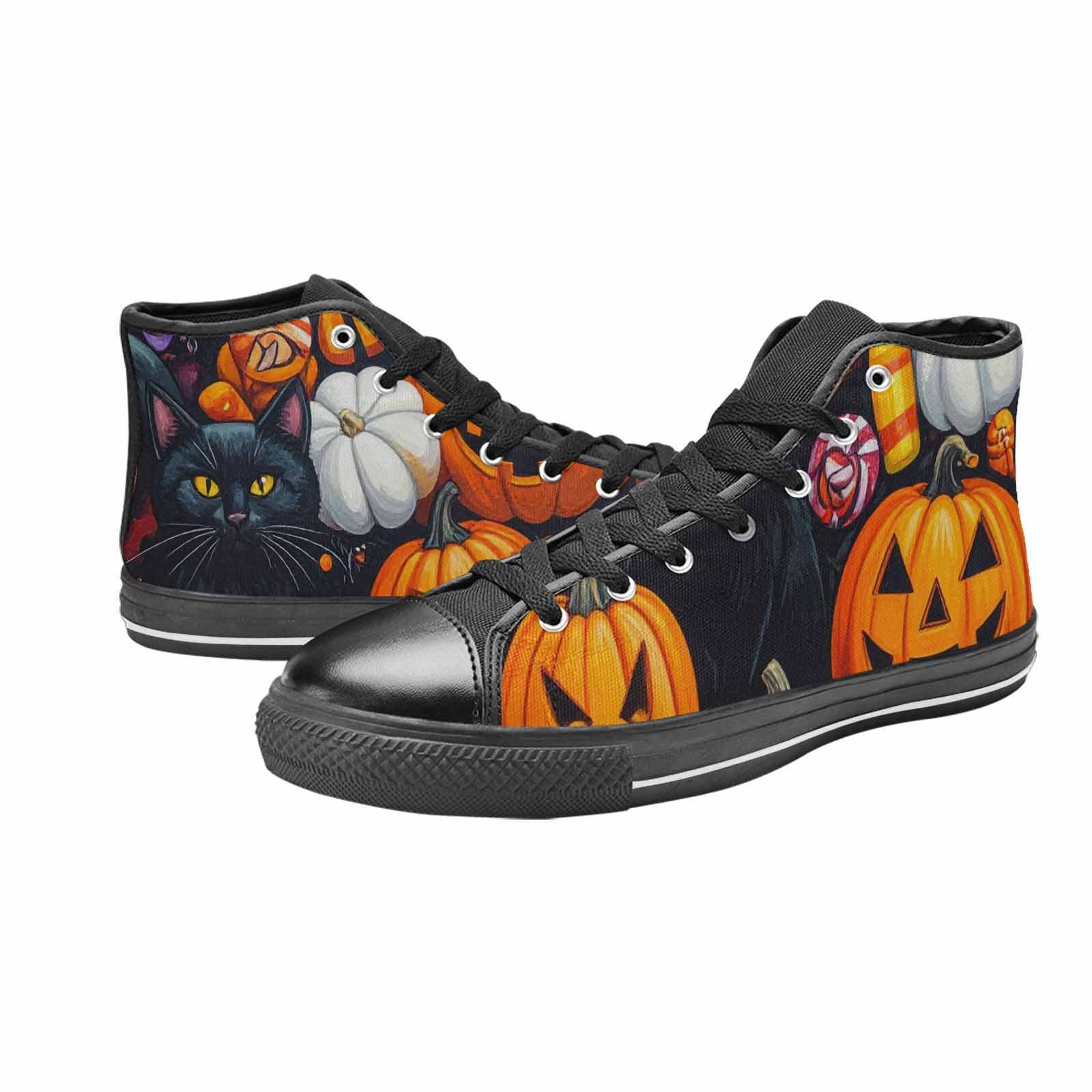 WOMEN'S Halloween High Top Canvas Vibrant Chaos Custom Shoes