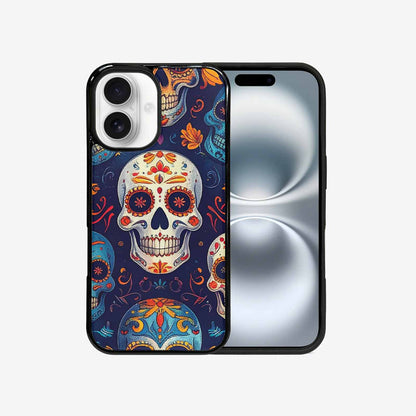 iPhone 16 Case — Day Dead Sugar Skull Art 100s, Customized Protective Case