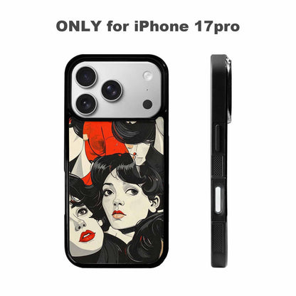 iPhone 17 Pro Case — Seamless Repeating Pattern Of Overlapping Retro, Custom Art Phone Cover