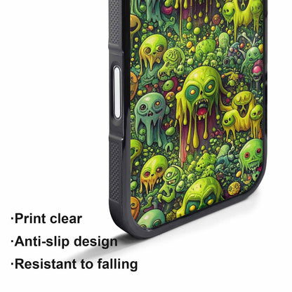 iPhone 17 Pro Max Case — Toxic Radioactive Creature Pattern Original Art, Custom Printed Phone Case