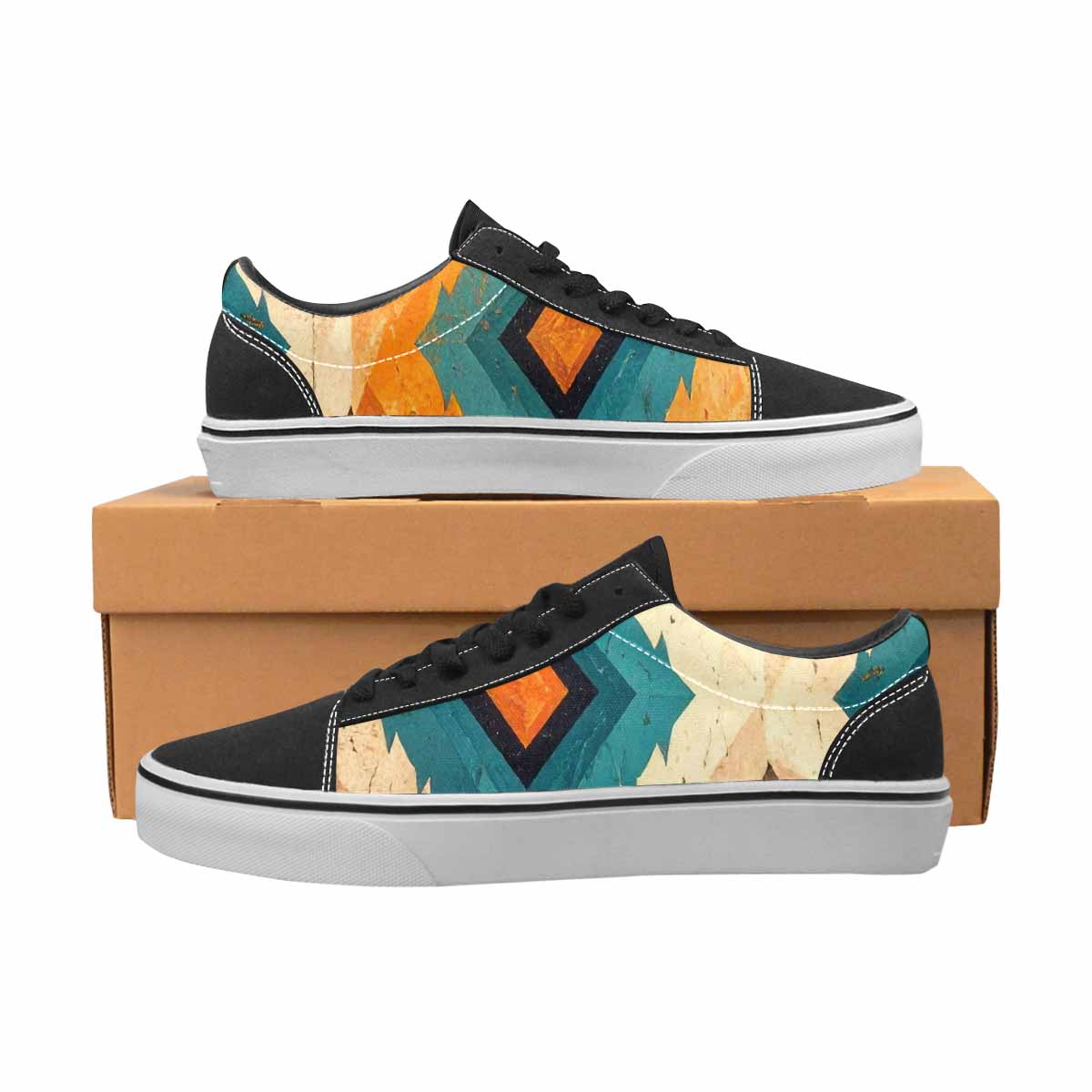 WOMEN'S Southwestern Geometric Diamond Canvas Lace-Up Dreamcore Sneakers