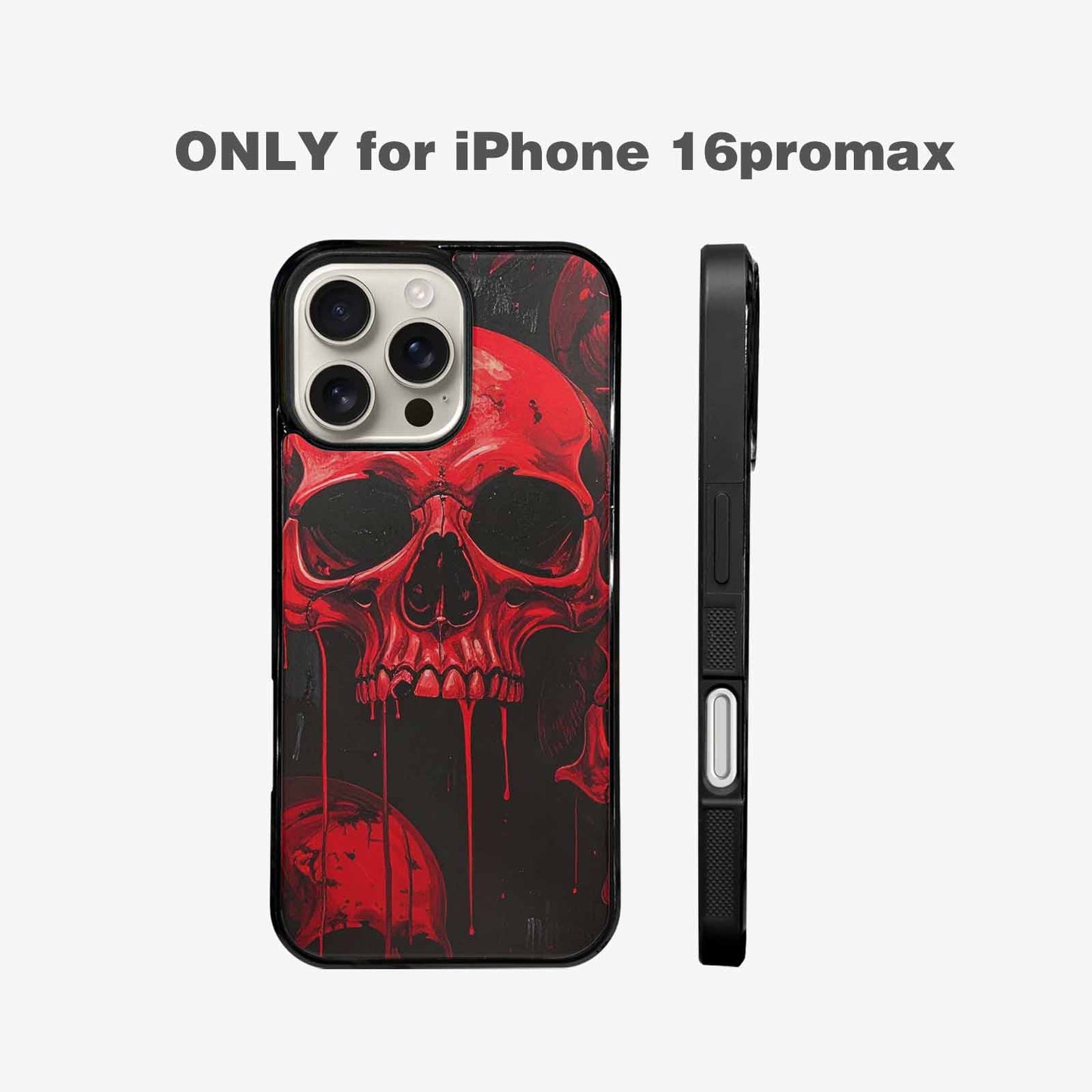 iPhone 16 Pro Max Case — 1000\'s Of Skulls Overlapping Eachother Everywhere, Custom Made Phone Cover