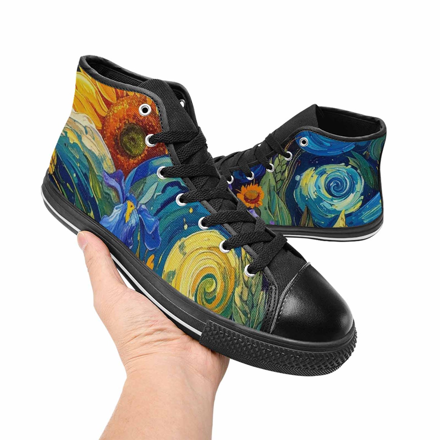 MEN'S Blend All Versions High Top Canvas Vibrant Chaos Custom Sneakers